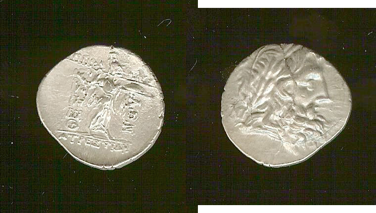 THESSALY, Thessalian League double victoriatus 196-50 B.C. gEF